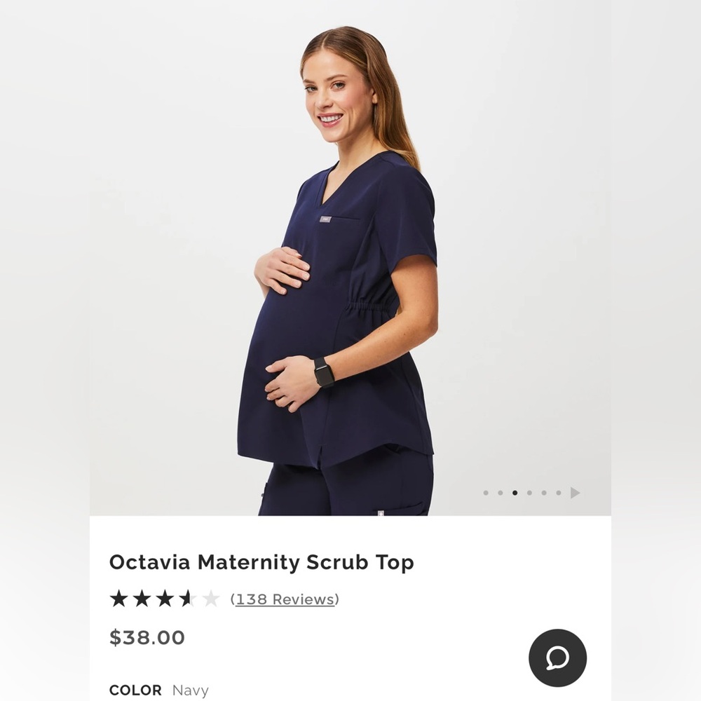 FIGS Octavia Maternity Scrub Top Navy